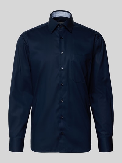 ETERNA Comfort Fit Business Hemd aus Baumwolle mit Kentkragen Marine 1