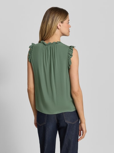 VERO MODA Top bluzkowy o kroju regular fit z czystej wiskozy model 'ALBA' Limonkowy 5