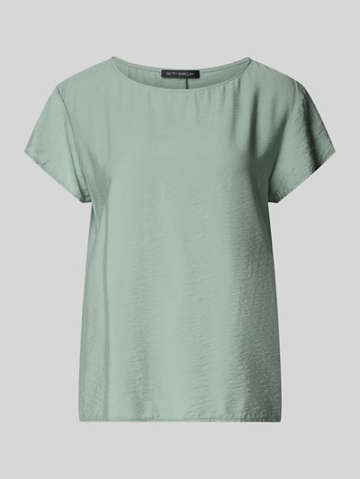 Produktfoto, Regular Fit T-Shirt aus Viskose-Mix von Betty Barclay in zartem Mintgrün, Kurzärmelig, Rundhalsausschnitt, glatte Struktur. Damen T-Shirt, Rückenlänge 60 cm, Ärmellänge 13 cm, Größe 36.