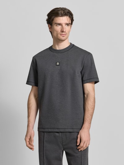 HUGO Regular Fit T-Shirt mit Baumwoll-Anteil Modell 'DILANSO' Mittelgrau 4