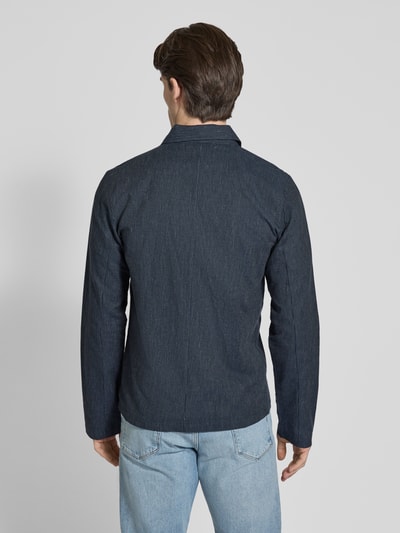 Casual Friday Regular fit overshirt van linnenmix, model 'MYLES' Donkerblauw - 5