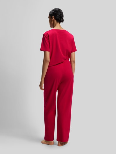 BOSS Loose Fit Pyjama-Oberteil aus Baumwoll-Mix Bordeaux 5