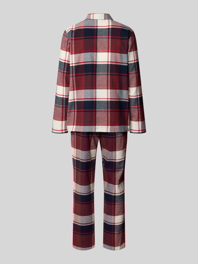 Schiesser Pyjama mit Brusttasche und Knopfleiste Bordeaux 3