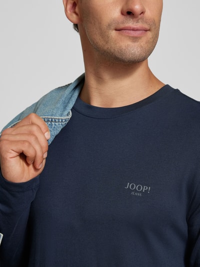 JOOP! Jeans Bluzka z długim rękawem i nadrukiem z logo model ‘Alphis’ Granatowy 3