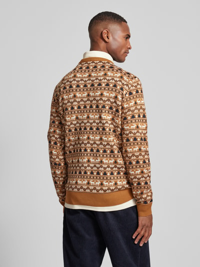 Lindbergh Strickpullover mit gerippten Abschlüssen Camel 5