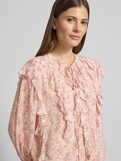 BOSS Orange regular fit blouse met lange mouwen van chiffon model 'C_BORMA' Roze - 3