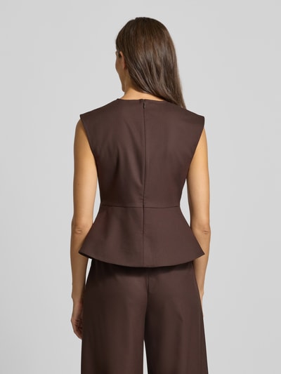 Gestuz Top met viscose, model 'Paula' Donkerbruin - 5