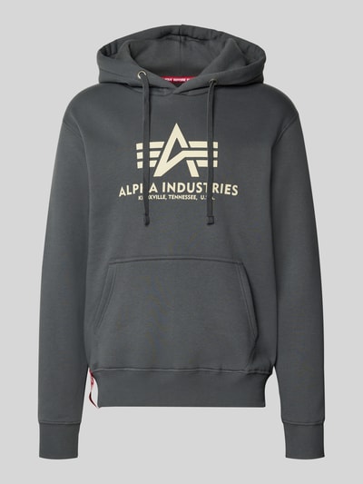 Alpha Industries Bluza z kapturem z nadrukiem z logo Antracytowy 2