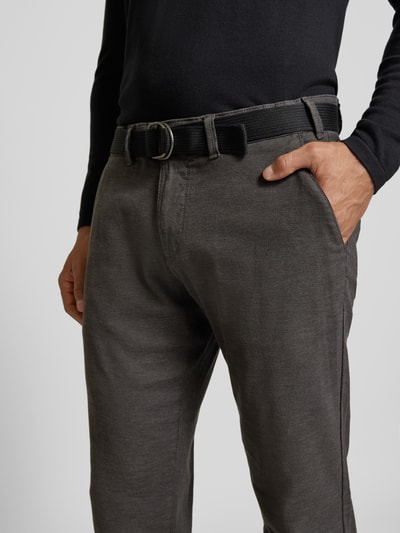 MCNEAL Slim fit broek met riem Zwart - 3