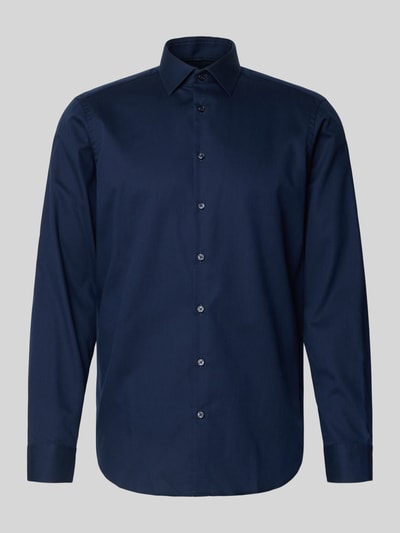 Jake*s Regular fit zakelijk overhemd van katoen met kentkraag Marineblauw - 2