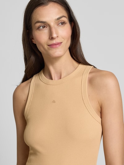 Scotch & Soda Tanktop met logostitching Zand - 3