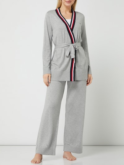 TOMMY HILFIGER Cardigan und Lounge-Hose im Set  Mittelgrau Melange 1