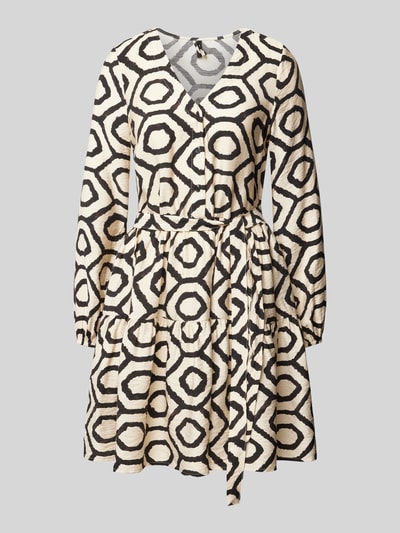 Vero Moda Mini-jurk met all-over motief, model 'ISA' Beige - 2