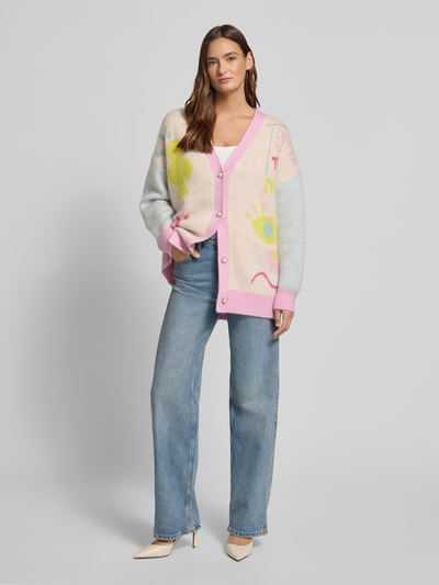 Herzensangelegenheit Cardigan van wolmix met V-hals en knoopsluiting Offwhite - 1