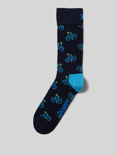 Happy Socks Socken mit Label-Stitching Modell 'Bike' Marine 1