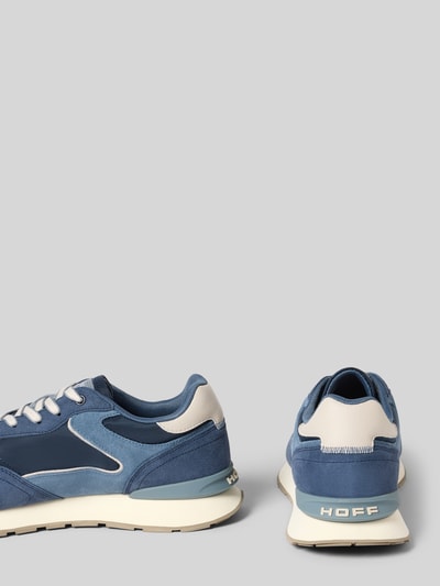 Produktfoto, Sneaker aus Leder-Textil-Mix Modell 'City' von HOFF in Blau-Beige mit Gummisohle, abgerundeter Spitze und Schnürung, Herrenmodell, Absatzhöhe 3 cm, Schafthöhe 10 cm, Schaftweite 7 cm