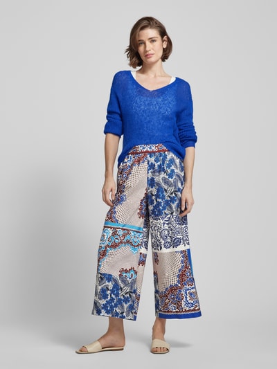 Weekend Max Mara Loose Fit Stoffhose mit Allover-Print Royal 1