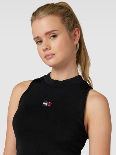 Tommy Jeans Top mit Label-Patch Modell 'BADGE' Black 3