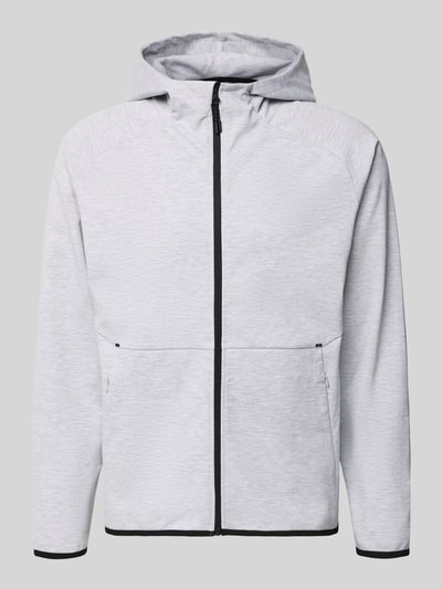 Produktfoto, Regular Fit Sweatjacke mit Kapuze Modell 'Base' van Jack & Jones, lichtgrijs, rits, steekzakken, katoenmix, herenjasje