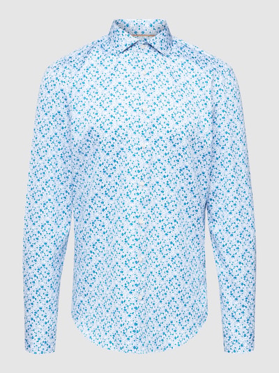 Jake*s Business-Hemd mit floralem Muster Weiss 2