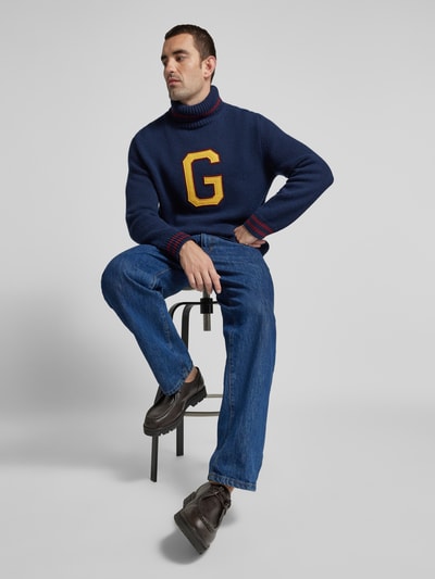 Gant Strickpullover mit Label-Statement Marine 3