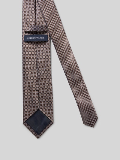 Prince Bowtie Zijden stropdas met statementpatch (7 cm) Middenbruin - 2