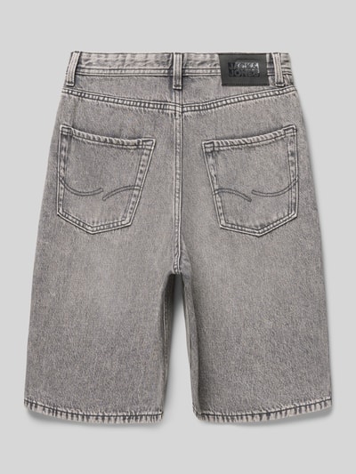 Produktfoto, Jeansshorts mit Eingrifftaschen Modell 'IRON' von Jack & Jones, graues Denim, reine Baumwolle, Regular Fit, Struktur glatt