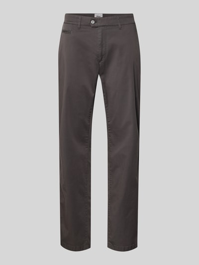 Produktfoto, spodnie materiałowe Straight Fit Stoffhose mit Lyocell-Anteil Modell 'Everest' von Brax, mieszanka bawełny i lyocellu, kieszenie wpuszczane i kieszonka na monety, zapięcie na guzik i zamek błyskawiczny, szerokość w rozmiarze 50: 46 cm, długość wewnętrzna nogawki: 82 cm