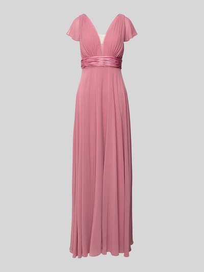 Jake*s Cocktail Abendkleid mit V-Ausschnitt und gelegten Falten Altrosa 2