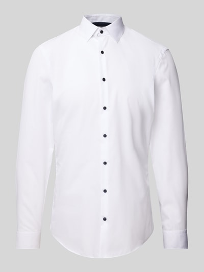 Jake*s Super Slim Fit Business-Hemd mit Knopfleiste Weiss 2