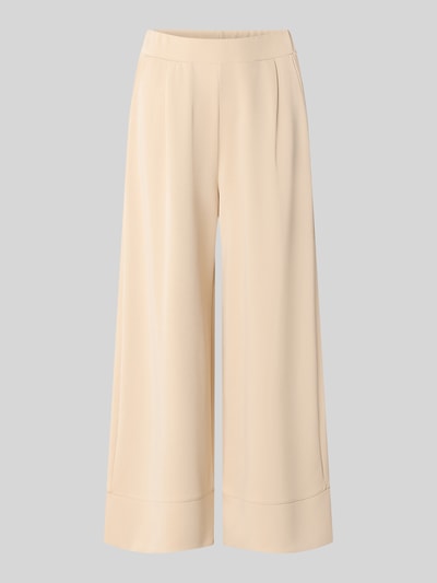 Produktfoto, Wide Leg Sweatpants aus Modal-Mix von Rich & Royal in Beige mit elastischem Bund, Bundfalten und Taschen auf grauem Hintergrund