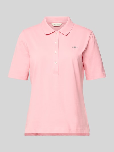 Gant Poloshirt met labelstitching Felroze - 2