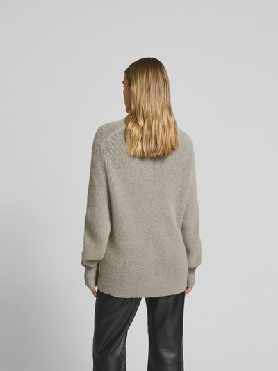 ROTATE Oversized Wollpullover in Strick-Optik Mittelgrau 5