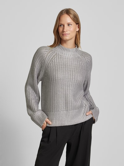 YAS Strickpullover mit gerippten Abschlüssen Modell 'MARISSI' Silber 4