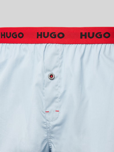 HUGO Boxershorts mit elastischem Label-Bund im 3er-Pack Blau 2