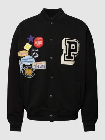 Pegador Oversized jack met patches, model 'Whitney Varsity' Zwart - 2