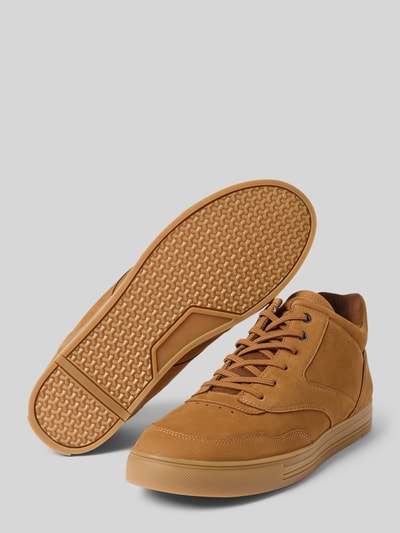 Lloyd Leren sneakers met siernaden, model 'ARENA' Cognac - 4