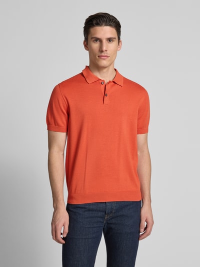 Christian Berg Men Koszulka polo z detalem z logo Miedziany 4