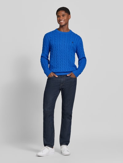 MCNEAL Slim fit gebreide pullover van puur katoen Blauw - 1