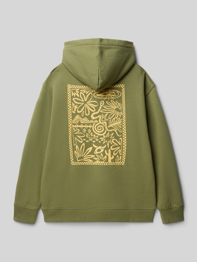 Quiksilver Oversized hoodie met logoprint, model 'Salt Water' Olijfgroen - 3