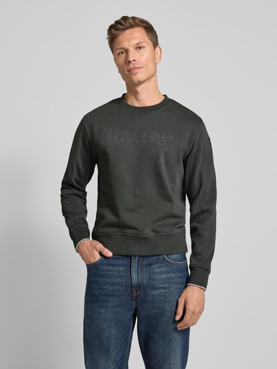 Blauer Usa Sweatshirt met labelprint, model 'Crosby' Grafiet - 4