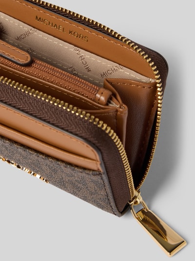 MICHAEL Michael Kors Portemonnee met labelapplicatie, model 'JET SET' Donkerbruin - 3