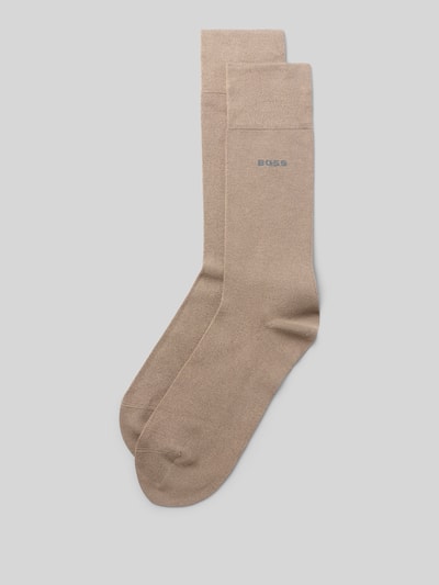 Produktfoto, beige Socken aus Viskose-Mix im 2er-Pack von BOSS, feine Struktur, schlichtes Design, Herren Socken von BOSS