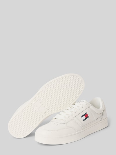 Tommy Jeans Lage sneakers van echt leer Ecru - 4