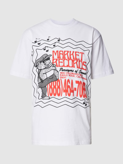 MARKET T-shirt z nadrukowanym motywem model ‘MARKET RECORDS’ Biały 2