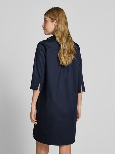 Milano Italy Knielanges Hemdblusenkleid mit Eingrifftaschen Marine 5