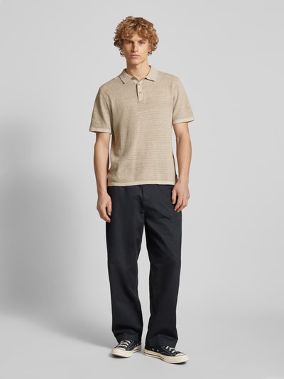 Jack & Jones Regular Fit Poloshirt mit Label-Stitching Modell 'GEORGE' Beige Melange 1