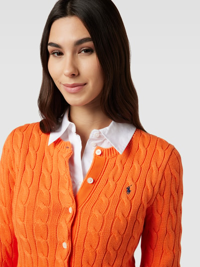 Polo Ralph Lauren Sweter z dzianiny z wzorem warkocza Pomarańczowy 3