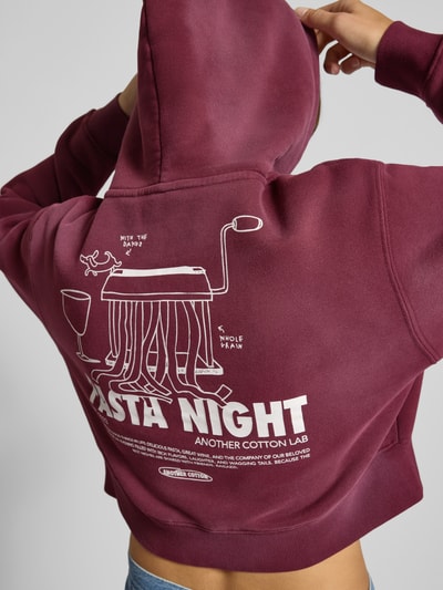 ANOTHER COTTON LAB Cropped Hoodie mit Kapuze Bordeaux 3