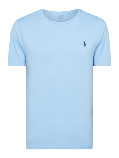 Polo Ralph Lauren T-shirt o kroju Slim Fit z wyhaftowanym logo Błękitny melanż 2